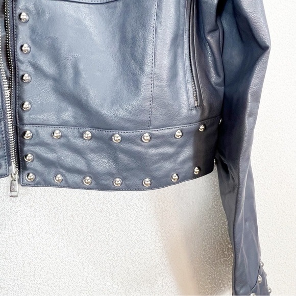 Silence + Noise Studded Faux Leather Jacket / studded Moto NWT - Picture 7 of 16